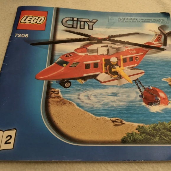 LEGO CITY FIRE TRUCK & FIRE HELICOPTER RESCUE 7206 99% Complete Minifigs Manual - Picture 5 of 7
